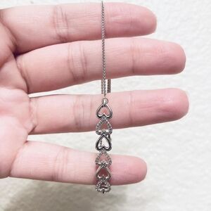 adjustable sterling silver 925 wheat chain bracelet with  cluster diamond accent